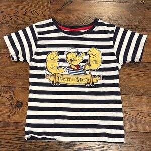 Popeye of Malta Striped Kids T-Shirt - Navy and White